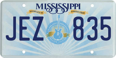 MS license plate JEZ835
