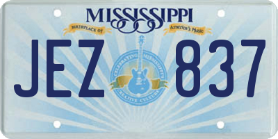MS license plate JEZ837