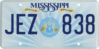 MS license plate JEZ838