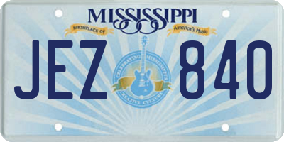 MS license plate JEZ840