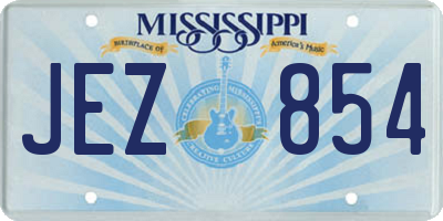 MS license plate JEZ854