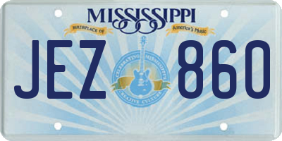 MS license plate JEZ860