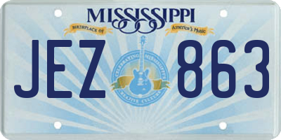 MS license plate JEZ863