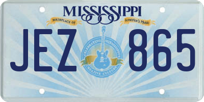 MS license plate JEZ865