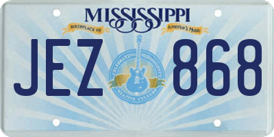 MS license plate JEZ868
