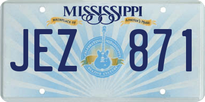 MS license plate JEZ871