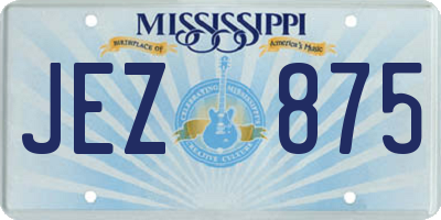 MS license plate JEZ875