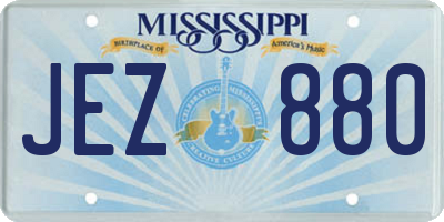 MS license plate JEZ880