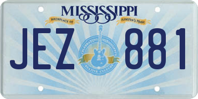 MS license plate JEZ881