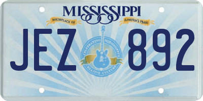 MS license plate JEZ892