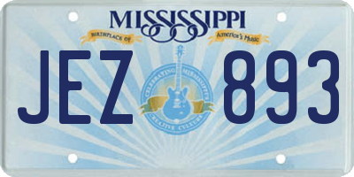 MS license plate JEZ893