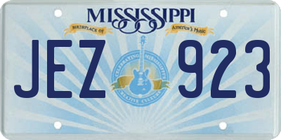 MS license plate JEZ923