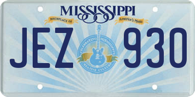MS license plate JEZ930