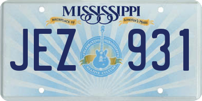 MS license plate JEZ931