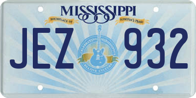MS license plate JEZ932