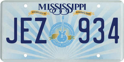 MS license plate JEZ934