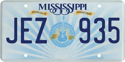 MS license plate JEZ935