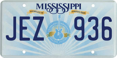 MS license plate JEZ936