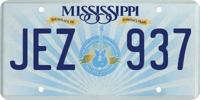 MS license plate JEZ937