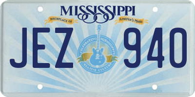 MS license plate JEZ940