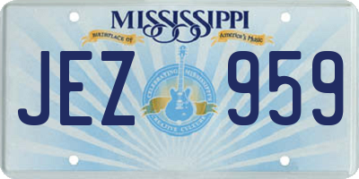 MS license plate JEZ959
