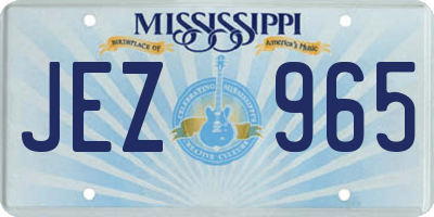MS license plate JEZ965