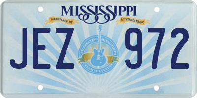 MS license plate JEZ972