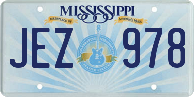 MS license plate JEZ978
