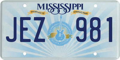 MS license plate JEZ981