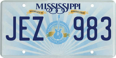 MS license plate JEZ983