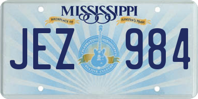MS license plate JEZ984