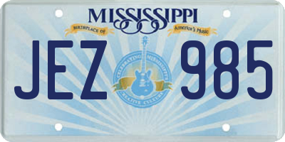 MS license plate JEZ985
