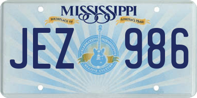 MS license plate JEZ986