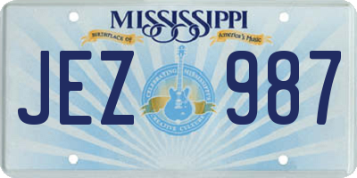 MS license plate JEZ987