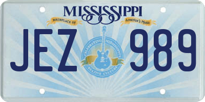 MS license plate JEZ989