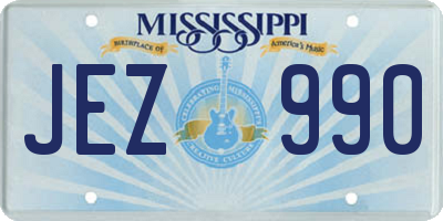 MS license plate JEZ990