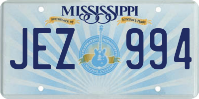 MS license plate JEZ994