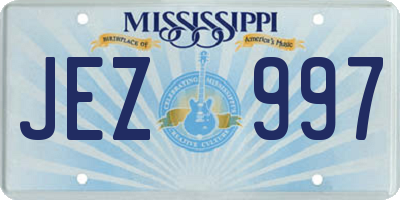 MS license plate JEZ997