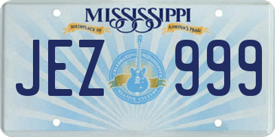 MS license plate JEZ999