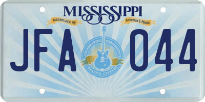 MS license plate JFA044