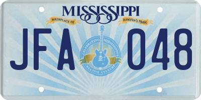 MS license plate JFA048