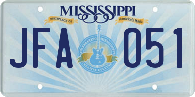 MS license plate JFA051