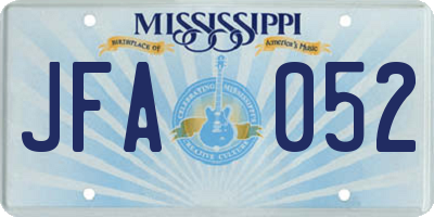 MS license plate JFA052