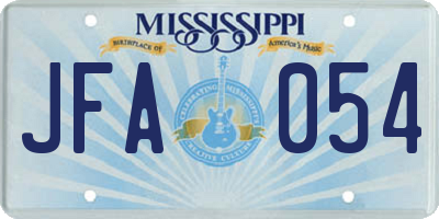 MS license plate JFA054
