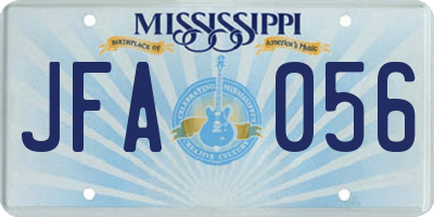 MS license plate JFA056