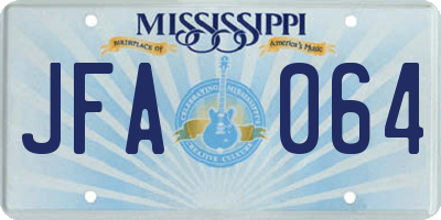 MS license plate JFA064