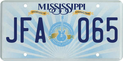 MS license plate JFA065