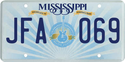 MS license plate JFA069