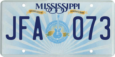 MS license plate JFA073
