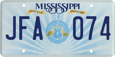 MS license plate JFA074